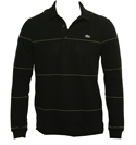 Lacoste Black and Gold Long Sleeve Pique Polo Shirt