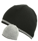 Lacoste Black and Grey Reversible Beanie Hat
