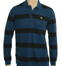 Lacoste Black and Navy Stripe Pique Polo Shirt