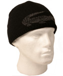 Lacoste Black Beanie Hat with Croc Logo