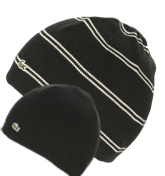 Lacoste Black Reversible Beanie Hat