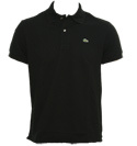 Lacoste Black Slim Fit Pique Polo Shirt