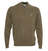 Lacoste Brown 1/4 Zip Sweater