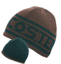 Lacoste Brown and Navy Reversible Beanie Hat