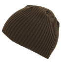 Lacoste Chocolate Ribbed Beanie Hat