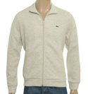 Lacoste Cream and Grey Fleck Full Zip Sweater