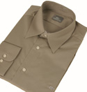 Lacoste Dark Beige Stretch Cotton Long Sleeve Slim Fit Shirt
