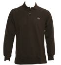 Lacoste Dark Brown Long Sleeve Pique Polo Shirt