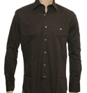 Lacoste Dark Brown Slim Fit Long Sleeve Shirt