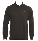 Lacoste Dark Gunmetal Grey Long Sleeve Pique Polo Shirt
