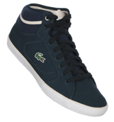 Lacoste Footwear Lacoste Camous Dark Blue Canvas Hi Top Trainers