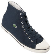 Lacoste Footwear Lacoste L27 HI Navy Canvas Hi-Top Trainers