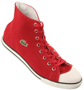 Lacoste Footwear Lacoste L27 HI Red Canvas Hi-Top Trainers