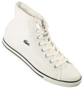 Lacoste Footwear Lacoste L27 White Canvas Hi-Top Trainers