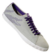 Lacoste Footwear Lacoste Marcel LV Grey and Purple Canvas Trainer