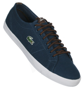 Lacoste Footwear Lacoste Marcel TL Blue and Brown Canvas Trainers