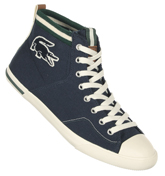 Lacoste Footwear Lacoste Newton Dark Blue/Off White Mid Canvas