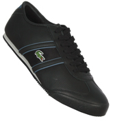 Lacoste Footwear Lacoste Tourelle Black and Blue Leather Trainers