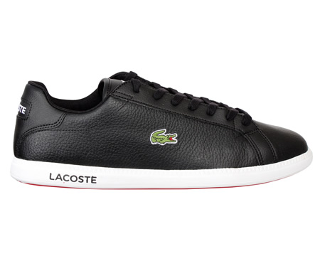 Lacoste Graduate Black Leather Trainers