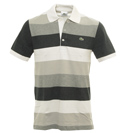 Lacoste Grey and Beige Pique Polo Shirt