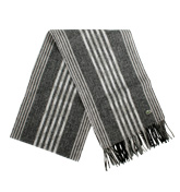 Lacoste Grey Stripe Tassle Scarf