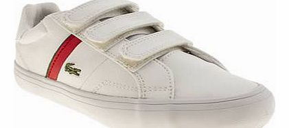 kids lacoste white & red fairlead boys junior