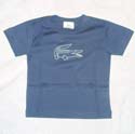 Kids Navy Large Croc Round Neck Cotton T-Shirt