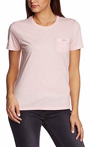 Lacoste L!ve Womens Tf3564-00 Polka Dot Crew Neck Short Sleeve T-Shirt, Pink (Lychee Yzn), Size 12 (Manufacturer size: Large)