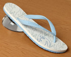 Lacoste Ladies Lacoste White/Sky Blue La Cruz Flip Flops