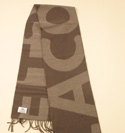 Light & Dark Brown Logo Pure Lambswool Tassle Scarf