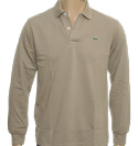 Lacoste Light Brown Long Sleeve Pique Polo Shirt(Tag 8)