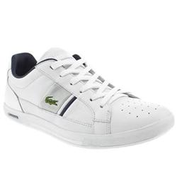 Male Europa Leather Upper Fashion Trainers in White and Grey