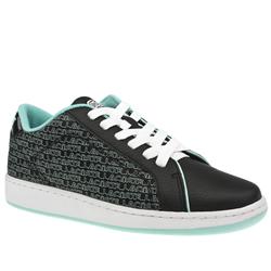 Lacoste Male Lacoste Carnaby Jaquard Leather Upper Fashion Trainers in Black and Blue, White