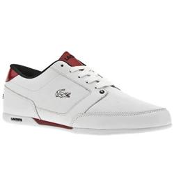 Male Sheldon Lace Leather Upper Fashion Trainers in White and Red