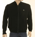 Mens Black Full Zip Knitted Sweater