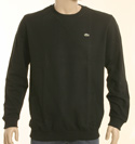 Mens Black Round Neck Long Sleeve Cotton Sweatshirt