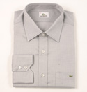 Mens Grey & White Long Sleeve Cotton Shirt