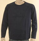 Mens Lacoste Navy Lightweight Cotton Sweatshirt with Large Logo