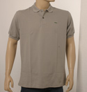 Mens Light Grey Short Sleeve Cotton Polo Shirt