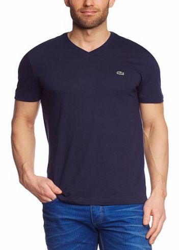 Mens V-Neck 1/2 Sleeve T-Shirt Blue - Blau (166) XX-Large