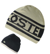 Lacoste Mid Grey and Navy Reversible Beanie Hat