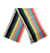 Multi-Coloured Stripe Tassle Scarf