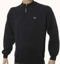 Lacoste Navy 1/4 Zip Pure Wool Sweater