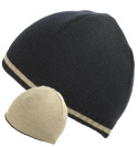Lacoste Navy and Khaki Reversible Beanie Hat