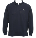 Lacoste Navy Long Sleeve Pique Polo Shirt(Tag 8)