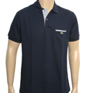 Lacoste Navy Pique Polo Shirt with Stripe Panels
