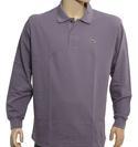 Purple Long Sleeve Pique Polo Shirt
