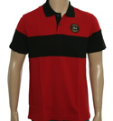 Lacoste Red and Black Slim Fit Pique Polo Shirt