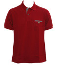 Lacoste Red Pique Polo Shirt with Check Panels