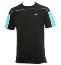 Lacoste Sport Black and Aqua T-Shirt